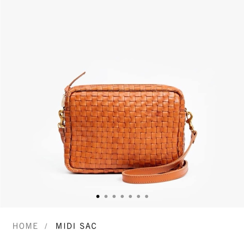 NWT Clare V. Woven Midi Sac in Natural Tan